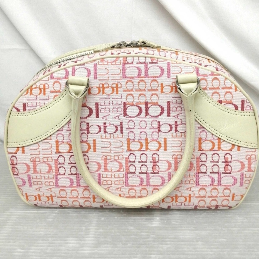Burberry Cream and Pink Logo Satchel Blue Label